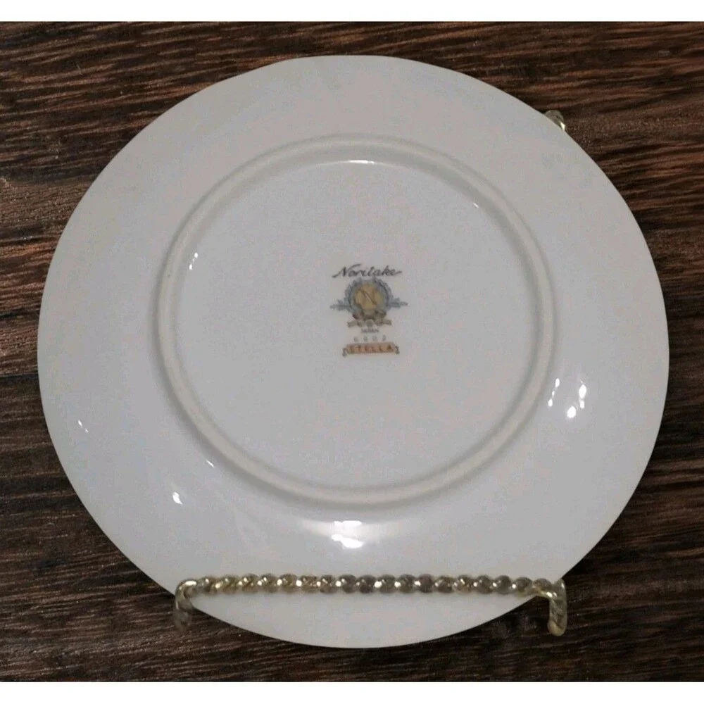 Vintage 1960s Noritake Stella 6602 Bread Dessert Plates Atomic Starburst Set 2